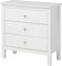 hagge home Skandinavisch Holz Kommode mit 3 Schubladen Sideboard Kommoden Sideboards Kommodenschrank Chest of Drawers Wohnzimmer Schrank Schlafzimmer Flur 75x37x75 cm Schmal Kleine Weiß