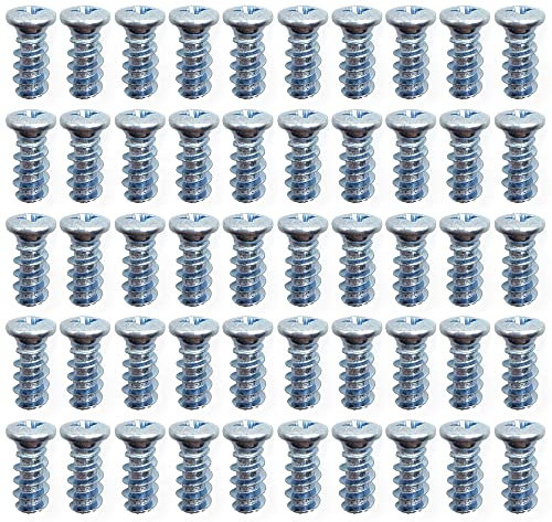 50 Pcs 6.3mm x 13mm Euro Screws Hinge Screws Flat Head Countersunk Euro Screws for Hinges for Kitchen Cabinets Doors Wardrobes