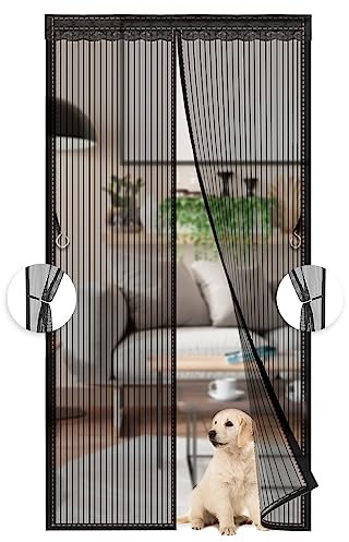 Phantasy Nero Zanzariera Magnetica per Porta, Rete Fine, Tenda Zanzariera Porta con Totalmente, si Chiude da Sola per Balcone, Installazione Facile, 120x240 CM