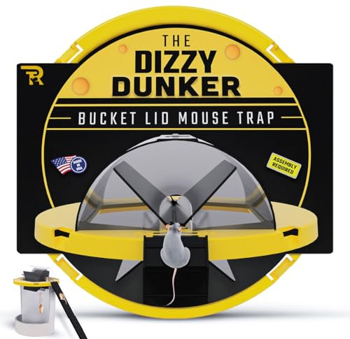 RinneTraps Dizzy Dunker Mausefalle mit Eimerdeckel, Mehrfachverschluss, Human, für drinnen und draußen, 1 Stück