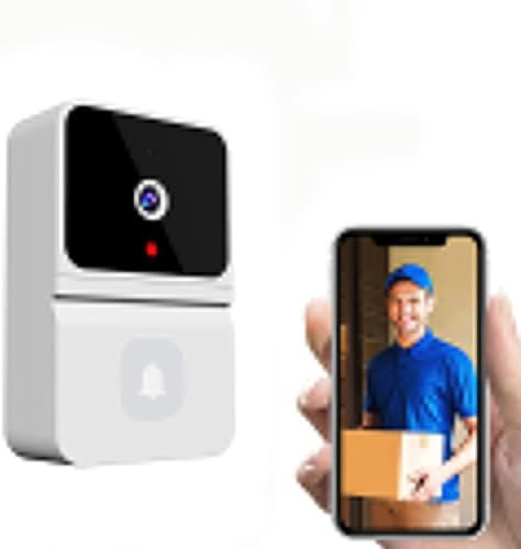 Ameurey Video Doorbell Wireless, Home WiFi Video Doorbell Camera, 1080P HD Smart Ring Doorbell Wireless Camera Battery Operated Supports 2.4G WiFi,APP Remote Dialogue-Black (White)
