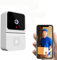 Ameurey Video Doorbell Wireless, Home WiFi Video Doorbell Camera, 1080P HD Smart Ring Doorbell Wireless Camera Battery Operated Supports 2.4G WiFi,APP Remote Dialogue-Black (White)