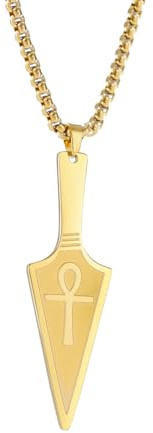 VASSAGO Ankh Halskette Auge des Horus Halskette Pfeilspitze Anhänger Halskette Ankh Kreuz Halskette für Männer Frauen Speer Halsketten Ägyptischer Schutz Schmuck