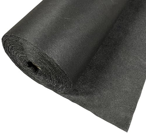 Black Iron On Interfacing for Sewing,Single-Sided Adhesive Lining Lightweight Fusible Interfacing 100cm Wide (Black 30g - 2 metros)