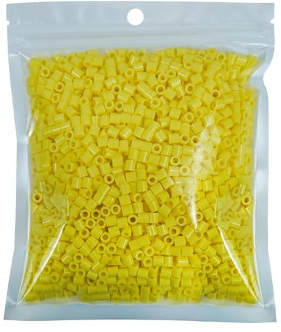 Tcthbc Fuse Beads SB2000P-52 Schmelzperlen, 5 mm, Eisenperlen, kompatible Perler-Perlen, Hama-Perlen, Gelb, 2000 Stück