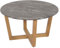 Couchtisch HWC-M61, Beistelltisch Sofatisch, Massiv-Holz HDF Laminat Melamin Ø80cm, Marmor/Stein-Optik, helles Gestell