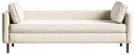 end of bed storage bench White End of Bed Bench, Modern Technical Cloth Upholstered Ottoman Bench Seat with Black Legs, Long Bench for Bedroom Living Room Foyer Indoor Entryway (White) bed end bench (