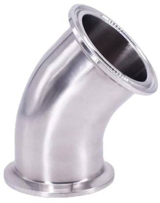 19 25 32 38-108mm Rohr OD 1.5 2 2.5 3 3.5 4 Tri Clamp 45 Grad Ellenbogen SUS304 Edelstahl Sanitär Fitting Anschluss Homebrew(38mm OD K50.5mm,304STAINLESS_45 DEGREE ELBOW)