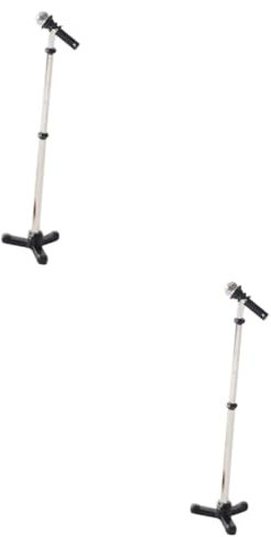 KONTONTY Lot De 2 Microphones Miniatures pour Jouets Mini Microphones sur Pied Élégants pour Garçons Et Filles