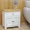 GROFurniture Small Cabinet with Drawer, Painted Storage Cabinet with Oak Top, Mini Sideboard for Livingroom or Hallway Telephone Table, Wooden Storage Cupboard, Ready Assembled Cabinets (White)