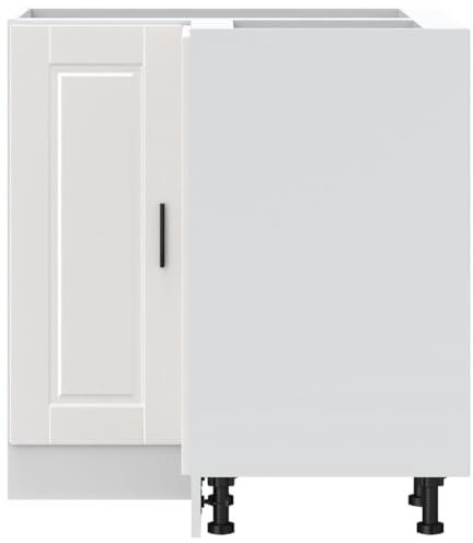 vidaXL Armoire d'angle de Cuisine Porto Blanc Brillant Bois ingénierie, Armoire d'angle, Meuble d'évier d'angle, Meuble d'angle