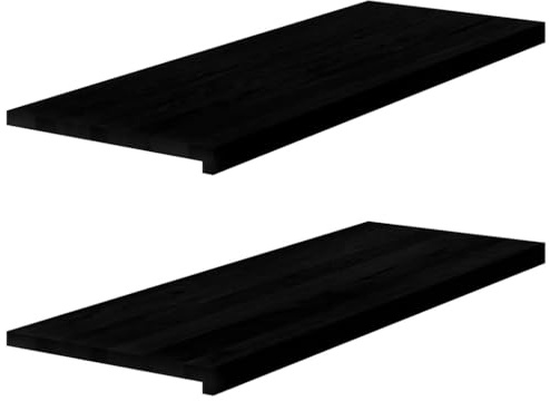 vidaXL Oak Wood Window Sills 2 pcs - Dark Brown 110x40x2 Rectangular