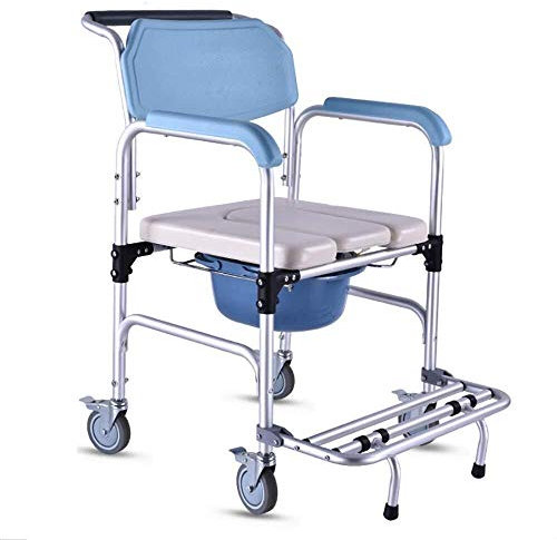 ZGYOZMNG Chaise percée de Chevet avec roulettes, pour Femme Enceinte âgée, Personne handicapée, Chaise de Toilette, Toilettes Portables