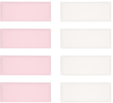 LEYSRIS 8Pcs 3D Anti-Collision Wall Padding for Kids, 7.87X19.69 Upholstered Wall Panels Headboard Stoppers for Wall, Peel and Stick Headboard Wall Padding for Kids Playroom(Pink)