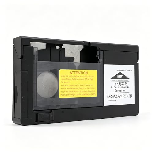 VHS C Cassette Adapter, Compatible 12mm SVHS VHS C to VHS, Camcorders Motorized VHS VHS C to VHS, for Video Cassette Player VHS to Digital Converting