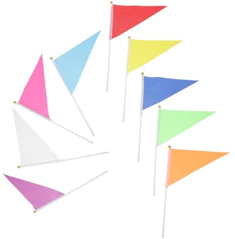 YARNOW 9 Pièces drapeau mini-triangle anneaux enseignes ouvertes pour les entreprises bouda decoration interieure kinder lot petits drapeaux mini drapeaux résistants à l'usure polyester