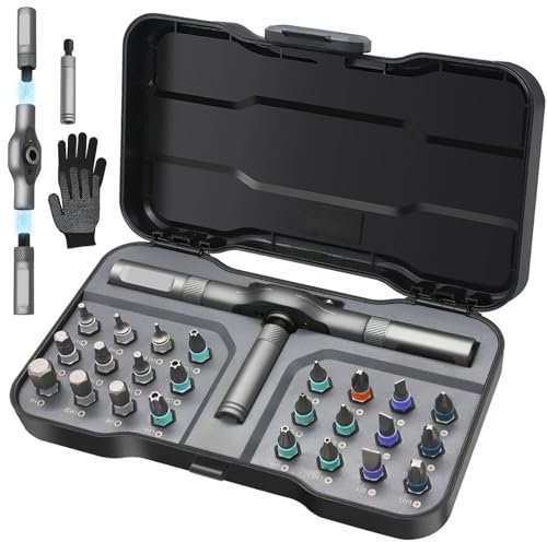 24 in 1 Magnetic Screwdriver Set, HYLEBOR Screwdriver Set with Detachable Handle, Mini Repair Tool Kit, Multipurpose DIY Precision Ratcheting Tool Set for Professional Work and Maintenance