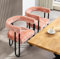 LIFEISLE Esszimmerstuhl 2er Set für Küchen, Polsterstuhl mit abgerundete Rückenlehne, Moderne Stühle mit Metalrahmen für Wohnzimmer, Büro Schlafzimmer Pink