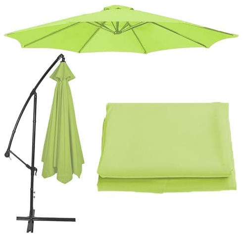 Replacement Parasol Cover, 6 Arms/8 Arms Replacement Parasol Fabric Cover, 300/270/200CM Replacement Parasol Canopy, Waterproof UV50+, For Standard & Cantilever Parasols(Grass Green,6 ribs-2.7m(8.8ft)