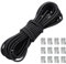 VEGCOO 6 mm x 12 m Tendeur Elastique Noir Cordon, Corde Extensible en Caoutchouc, Tendeur Élastique Noir, Corde Elastique pour Bache, Remorque, Bateau, Camping (Noir-6mm x 12m)
