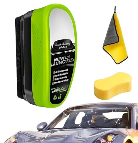 Oil-Free Car Glass Brushes, Upgrade 2.0 Clear Vision Glass Cleaner, Oil Film Cleaning Brush for Auto, Car Windshield Cleaning Brush, Restaure fácilmente la claridad del vidrio (1)