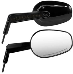 DTYBJN Motorrad-Seitenspiegel Motorrad-Rückspiegel mit LED-Licht, passend für Harley XL Dyna Touring Softail, passend für BMW, passend für Honda, passend für Yamaha Motorrad Spiegel Set(LED Mirror T)