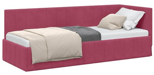 vidaXL Bedroom Bed Modern Corner Velvet Design Comfortable Contemporary Soft Touch Elegant Minimalist