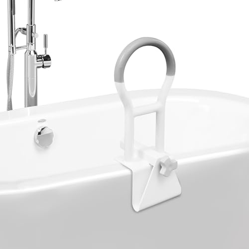 Badkarshandtag, handtag dusch av PVC, entréhjälpmedel badkar för 8–16 cm badkar yttre kanttjocklek, handtag för seniorer, 15 × 19 × 49 cm