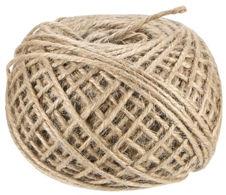 M METERXITY 1-Pack Natural Jute Twine String 3mm x 328ft/100m, Brown | Garden Twine Balls for Crafts, Gift Wrapping, Gardening Plants, Durable Plant Ties Thick Rope