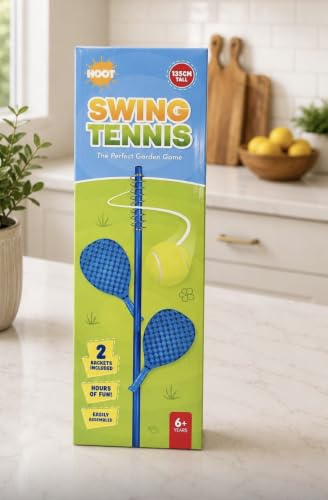 Hoot Swing Tennis Garden Game Set with 2 Rackets & Ball 135cm