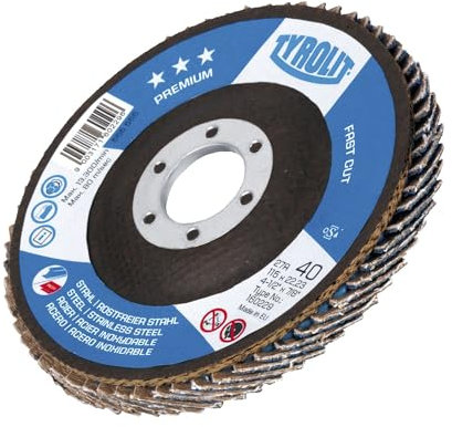 Tyrolit 160240 Fächerschleifscheibe, Premium, Fast Cut, Durchmesser 125 mm (10-er Pack)