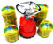 RSonic Gaskocher Campingkocher mit 6 Kartuschen Typ 200, Butan, Metall, Kunststoff