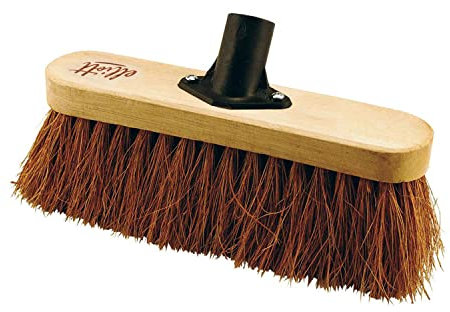 Elliott 25 cm Natural Coconut Fibre FSC Certified Broom Head Replacement with Stiff Bristles – Heavy Duty, Ideal for Indoor use, Homes, Kitchens and Spring Cleaning, Brown