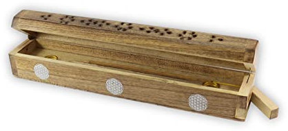 Budawi® Blume des Lebens Räucherstäbchenhalter aus Holz für Räucherstäbchen & Räucherkegel