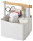 YAMAZAKI TOSCA Toolbox S, Stahl/Holz, Minimalistisches Design, Weiß, 16 x 13 x 16 cm (LxBxH)