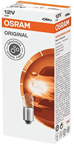 Osram 3860 Original Lamps with Metal Bases, 12 V, 5 W, Set of 10