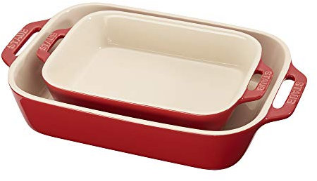 STAUB Bandeja Rectangular para Horno, Cerámica, Cereza