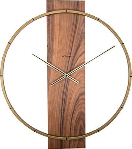 NeXtime Wanduhr CARL, lautlos, aus Holz, Braun, 58,2 x 50,8 cm