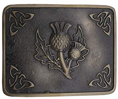 5000-63 Herren Gürtelschnallen, schottischer Stil, keltische Designs, Antik-Optik, antik, 3.75 (10cm) x 2.75 (7cm) approx