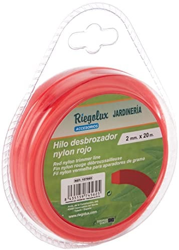 Riegolux 107665 Filo Decespugliatore Nylon Quadrato, Giallo/Rosso, 2 mm x 20 m