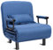 COSTWAY 3 in 1 Schlafsessel mit Bettfunktion, Schlafsofa klappbar, Klappbett, Klappsessel, Sofabett mit Verstellbarer Rückenlehne, inkl. Kissen, für Schlafzimmer, Wohnzimmer, Büro (Blau)
