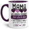 Tassendruck Geschenk Tasse mit Spruch PERSONALISIERT - Bestes Geschenk für Mama von Kindern - Kaffee-Tasse/Geschenkidee Geburtstag Muttertag/Muttertagsgeschenk - Innen & Henkel Violett