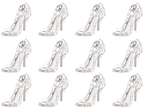 TOYANDONA 12Pcs Mini Cinderella Prinzessin Inspiriert Pantoffel Kunststoff Hohe Ferse Schuh Ornament für Hochzeiten Geburtstag Event Party Favors Dekoration