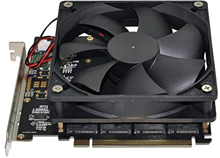 NFHK 4 x NVME M.2 AHCI auf PCI-E Express 3.0 Gen3 X16 Raid-Karte mit Lüfter VROC Raid0 Hyper Adapter