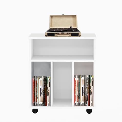 VDD Meuble de Rangement Vinyle LP - bibliothèque - Blanc