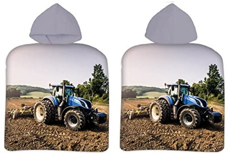 Traktor Bade-Poncho Strandponcho Kapuzen-Handtuch Badetuch 50x100 Trecker