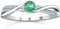 SILVEGO - JJJR1100ER - Damenring - Silber 925/1000 - mit echtem Smaragd und Zirkonia, Metall