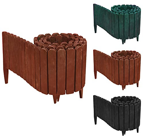 Ram® Rasenkante aus Holz, flexibel, dekorativ, 203 x 30 cm, Braun