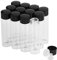 20ml Transparent Glasfläschchen mit Schraubverschluss und Kunststoffstopfen, Kleine Glasflaschen Auslaufsichere Glas Fläschchen für Flüssigkeit Pulver Proben und kleinen Gegenständen, 12 Stück