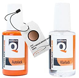 uniQum Autolack Stift + Klarlack im Vorteilsset fürs Auto für FIAT MATT BRONZE/BRONZO OPACO 638/B Autolack Reparatur 2 x 30 ml